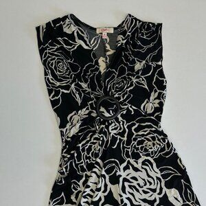 Candie's Charlotte Russe Y2K vintage floral Slinky  black and white Fit Flare M